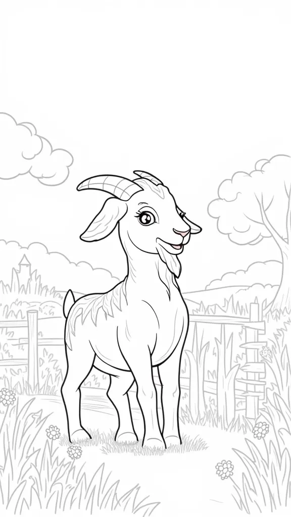 coloring page goat